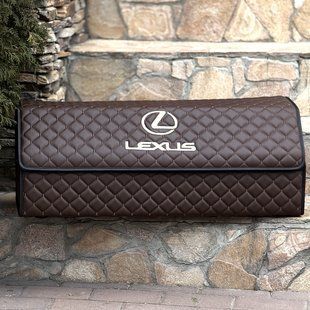 Органайзер в багажник с логотипом Lexus из экокожи, коричневый, 80см, бокс в багажник 200040984 фото