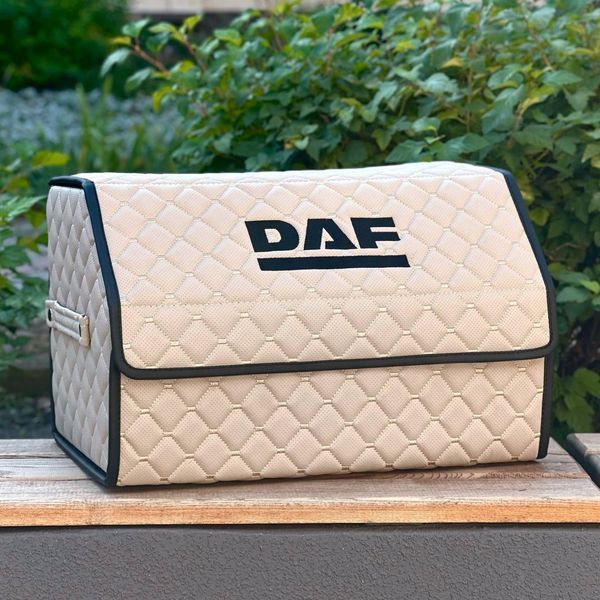Органайзер в багажник на магните с вышивкой DAF, бежевый, 50 см, автомобильный органайзер в авто 200040966 фото