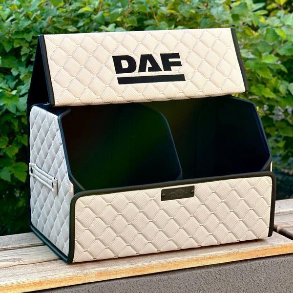 Органайзер в багажник на магните с вышивкой DAF, бежевый, 50 см, автомобильный органайзер в авто 200040966 фото