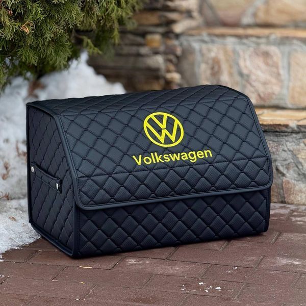 Органайзер у багажник на магніті з логотипом Volkswagen з екошкіри, чорний, 50 см, саквояж 200041668 фото