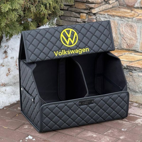Органайзер у багажник на магніті з логотипом Volkswagen з екошкіри, чорний, 50 см, саквояж 200041668 фото