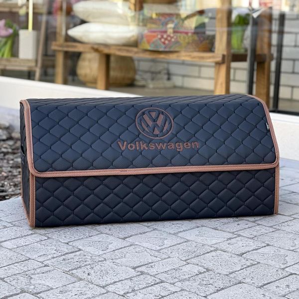 Органайзер у багажник з вишивкою Volkswagen, чорний, 65 см, автомобільний органайзер в авто 000007087 фото