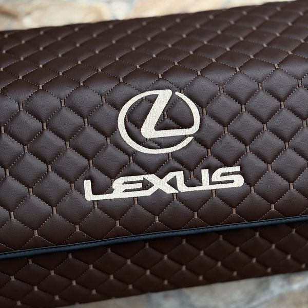 Органайзер в багажник с логотипом Lexus из экокожи, коричневый, 80см, бокс в багажник 200040984 фото