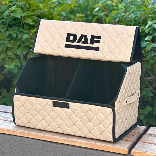 Органайзер в багажник на магните с вышивкой DAF, бежевый, 50 см, автомобильный органайзер в авто 200040966 фото