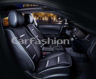 Авточехлы на сиденья BUSINESS 3D, CarFashion, передний ряд, черный/серый 000006338 фото