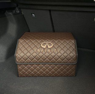 Органайзер в багажник с логотипом Infiniti из экокожи, коричневый, 50 см, сумка в багажник 200043174 фото