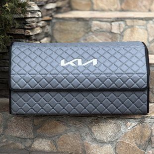 Органайзер в багажник на магнитах с логотипом KIA из экокожи, серый, 65 см, автомобильный органайзер 200041530 фото