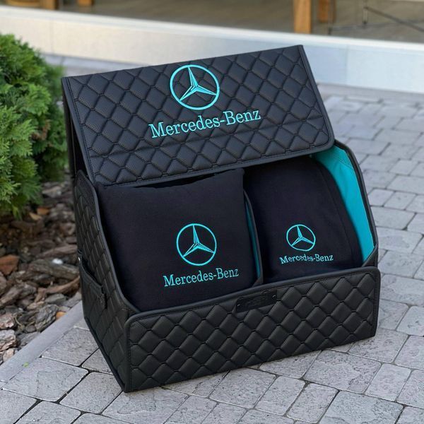 Автомобильный органайзер Mercedes-Benz, 50 см, черный на магните, с бирюзовой подкладой &mdash; органайзер в авто 200040970 фото