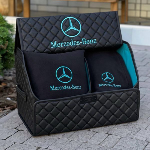 Автомобильный органайзер Mercedes-Benz, 50 см, черный на магните, с бирюзовой подкладой &mdash; органайзер в авто 200040970 фото