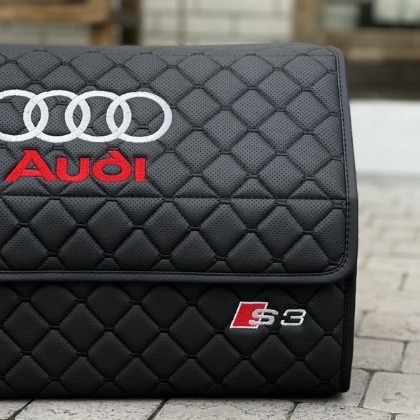 Органайзер в багажник на магните с вышивкой Audi, черный, 50 см, автомобильный органайзер в авто 00022476 фото