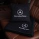 Подушка и плед в машину с логотипом Mercedes, флисовый набор FLISET-MERCEDES-BLU-WHI фото 2