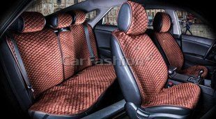 Накидки на сиденья авто CITY, CarFashion, шоколад, комплект KCITY01 фото