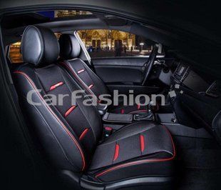 Авточехлы на сиденья BUSINESS 3D, CarFashion, передний ряд, черный/красный 000006339 фото
