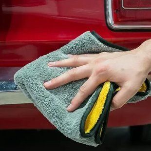 Полотенце из микрофибры, 2-Faced Soft Touch Microfiber Towel, 40х40 см, серо-желтое, Chemical Guys 175318600 фото