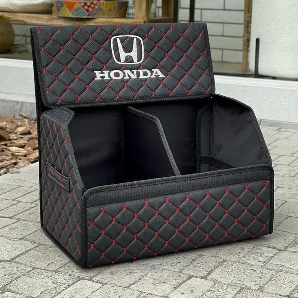 Органайзер у багажник з вишивкою Honda, чорний/червоний, 50 см, автомобільний органайзер в авто 00021094 фото