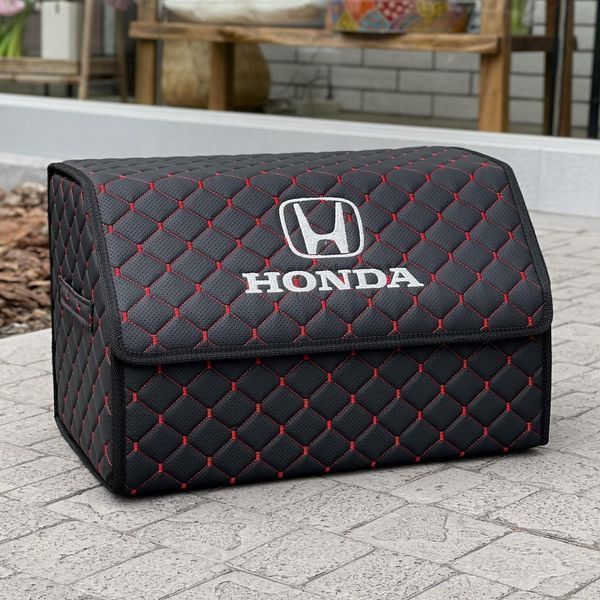 Органайзер у багажник з вишивкою Honda, чорний/червоний, 50 см, автомобільний органайзер в авто 00021094 фото