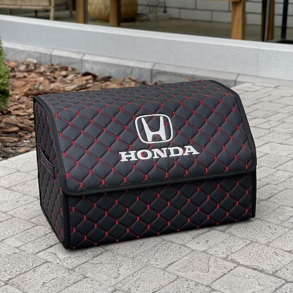 Органайзер у багажник з вишивкою Honda, чорний/червоний, 50 см, автомобільний органайзер в авто 00021094 фото