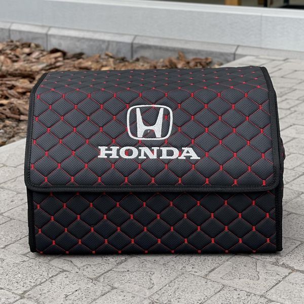 Органайзер у багажник з вишивкою Honda, чорний/червоний, 50 см, автомобільний органайзер в авто 00021094 фото