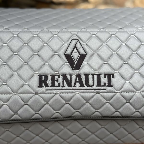 Органайзер в багажник на магнитах с логотипом Renault из экокожи, серый, 50 см, бокс в багажник 200041533 фото