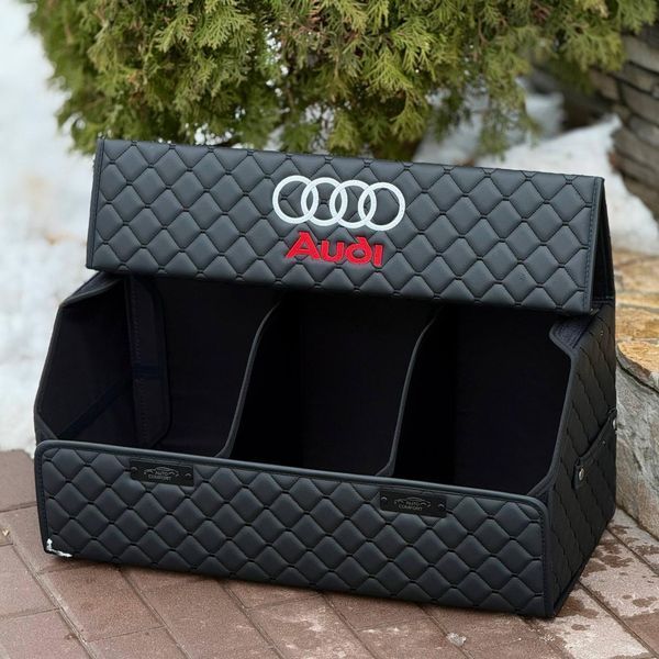 Органайзер у багажник на магніті з вишивкою Audi, чорний, 65 см, автомобільний органайзер в авто 200041971 фото