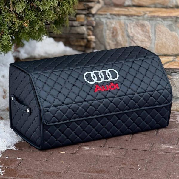 Органайзер у багажник на магніті з вишивкою Audi, чорний, 65 см, автомобільний органайзер в авто 200041971 фото