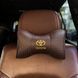 Подушка на підголівник в авто з логотипом Volkswagen коричнева 1 шт. ORTG-VOLKSWAGEN-BROWN фото 1