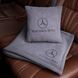 Подушка и плед в машину с логотипом Mercedes, флисовый набор FLISET-MERCEDES-BEI-BROWN фото 2
