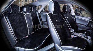 Накидки на сиденья авто CITY, CarFashion, черный/серый, комплект KCITY04 фото