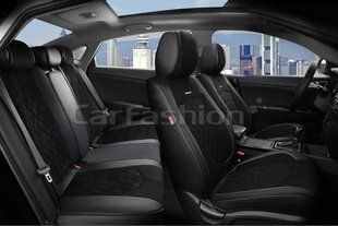 Чехлы на сиденья DIAMOND 5D, CarFashion, комплект, черный/черный DIAMOND-27027 фото