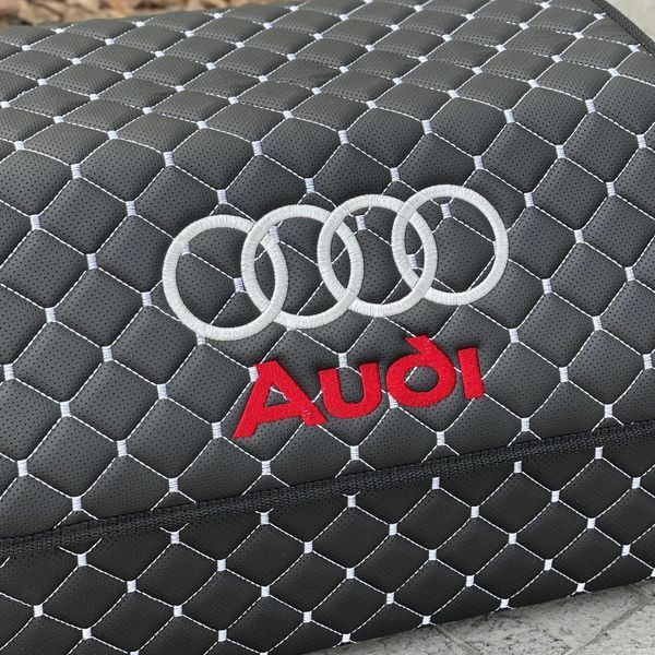 Органайзер у багажник з вишивкою Audi, чорний з білою ниткою, 50 см, автомобільний органайзер в авто 00021091 фото