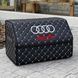 Органайзер у багажник з вишивкою Audi, чорний з білою ниткою, 50 см, автомобільний органайзер в авто 00021091 фото 2