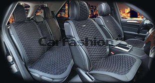 Накидки на сиденья авто CAPRI, CarFashion, черный/серый, комплект 000006342 фото