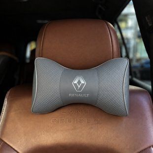 Подушка на підголівник в авто з логотипом Renault сіра 1 шт. ORTG-RENAULT-GRA фото