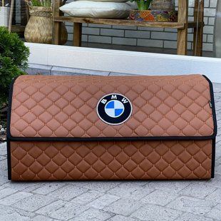 Органайзер в багажник с вышивкой BMW, коньячный, 65 см, автомобильный органайзер в авто ORG65-BMW-05 фото