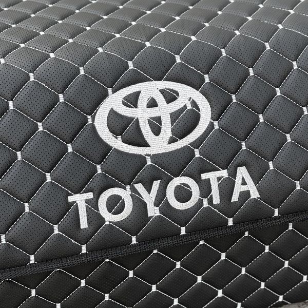 Органайзер у багажник з вишивкою Toyota, чорний з білою ниткою, 50 см, автомобільний органайзер в авто 00021093 фото