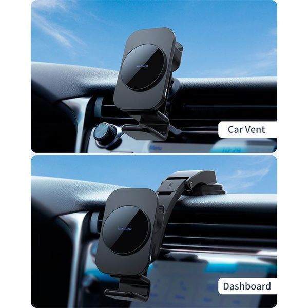 Держатель для телефона в машину 3in1 MagSafe Wireless Car Charger Carvent & Dashboard S6 |5-10W| S6 фото