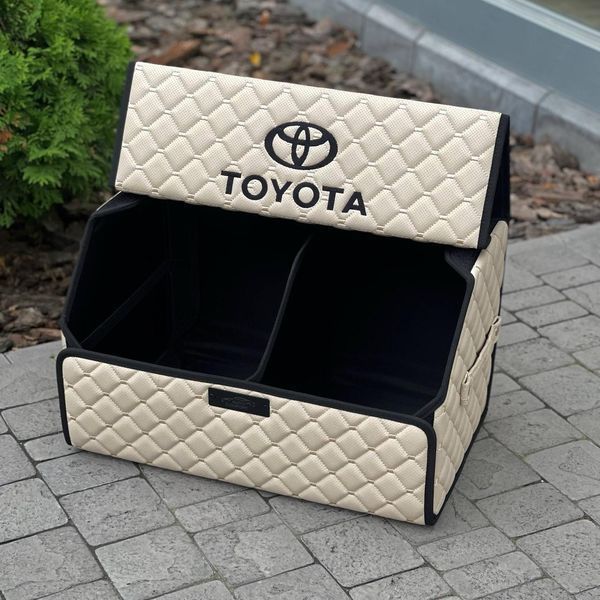 Органайзер в багажник на магните с логотипом Toyota из экокожи, черный, 50 см, сумка в багажник MP02133 фото
