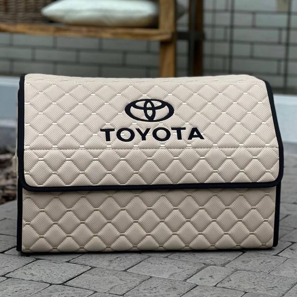 Органайзер в багажник на магните с логотипом Toyota из экокожи, черный, 50 см, сумка в багажник MP02133 фото