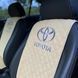 Накидки на сидіння АЛЬКАНТАРА з вишивкою TOYOTA (Тойота), передній ряд, пайка 6769 фото 2