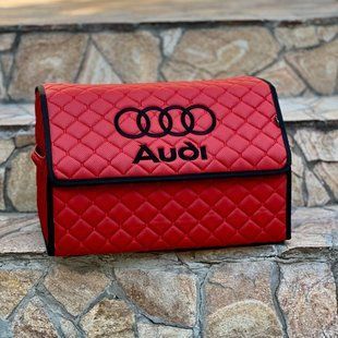 Органайзер в багажник с вышивкой Audi, красный, 50 см, автомобильный органайзер в авто 000005264 фото