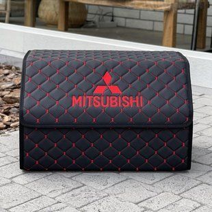 Органайзер в багажник с вышивкой Mitsubishi, черный с красной ниткой, 50 см, автомобильный органайзер в авто 000007180 фото