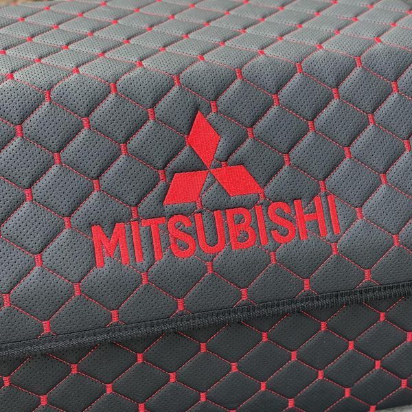 Органайзер у багажник з вишивкою Mitsubishi, чорний з червоною ниткою, 50 см, автомобільний органайзер в авто 000007180 фото