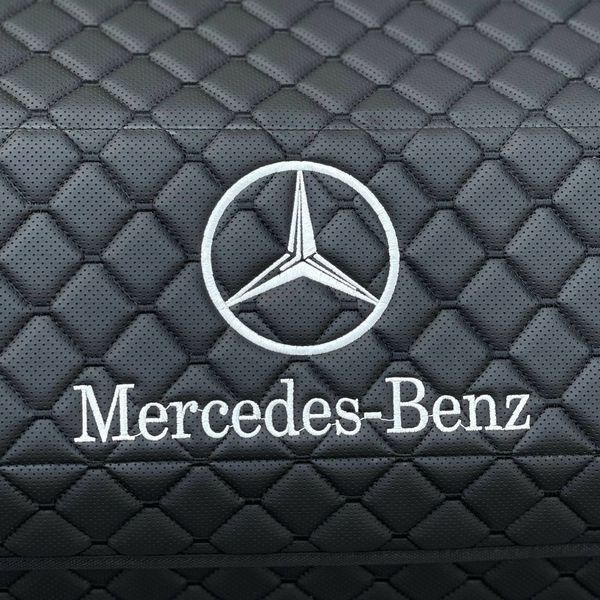 Органайзер в багажник на магните с логотипом Mercedes из экокожи, черный, 80 см, сумка в багажник 200004109 фото