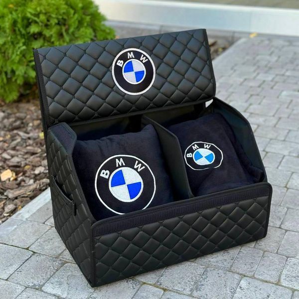 Органайзер у багажник з вишивкою BMW, чорний, 50 см, автомобільний органайзер в авто 000005412 фото