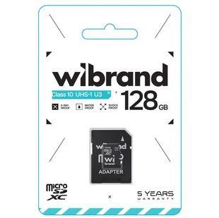 Карта памяті microSDXC (UHS-1 U3) Wibrand 128Gb class 10 для відеореєстраторів, камер спостереження, смартфонів 200042491 фото