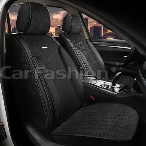Авточехлы на сиденья SHEVRON, CarFashion, передний ряд, черный 000007495 фото