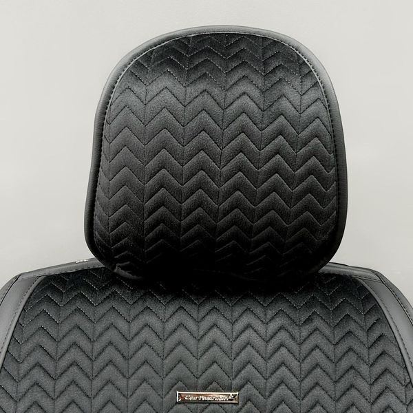 Авточехлы на сиденья SHEVRON, CarFashion, передний ряд, черный 000007495 фото