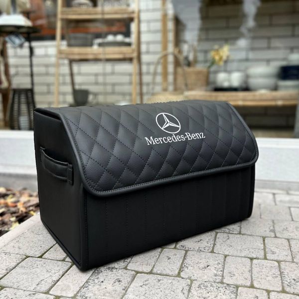Органайзер в багажник авто Premium Timeless з логотипом Mercedes, розмір М 50 см, чорний 000006531 фото