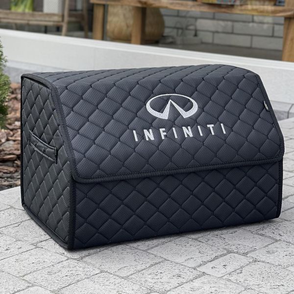Органайзер в багажник з вишивкою Infiniti, чорний, 50 см, автомобільний органайзер в авто ORG50-INFINITY-01 фото