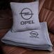 Подушка та плед в автомобіль з логотипом Opel, флісовий набір FLISET-OPEL-BLK-WHI фото 2